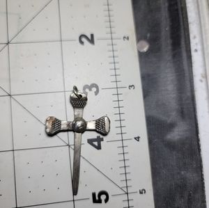 Antique Nail Cross Hand Made Metal Cross, Forged Cross Pendant,